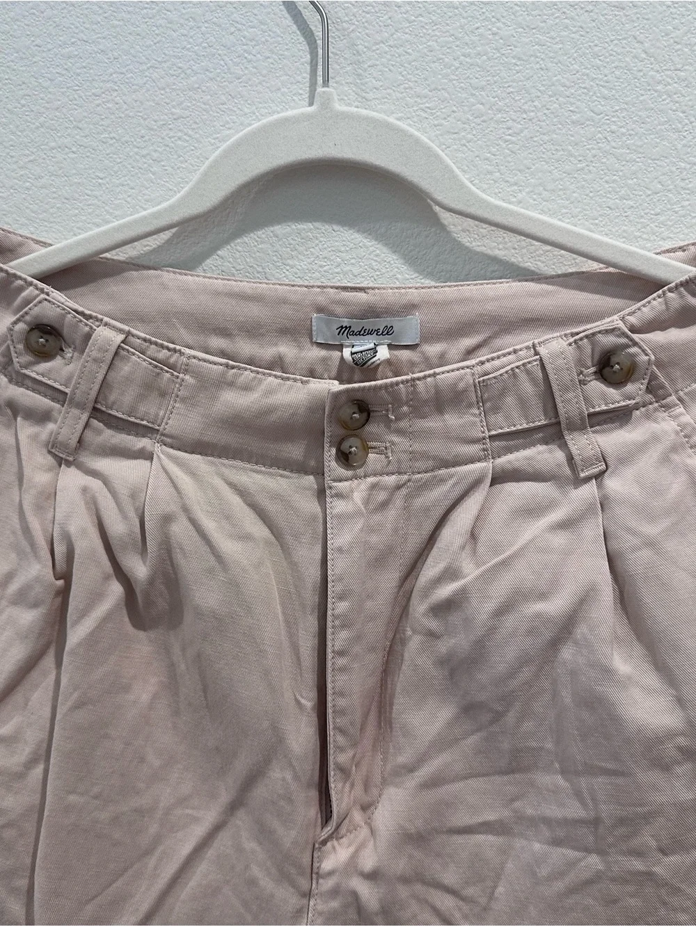 Madewell Wide-Leg Trousers in Light Pink Beige
